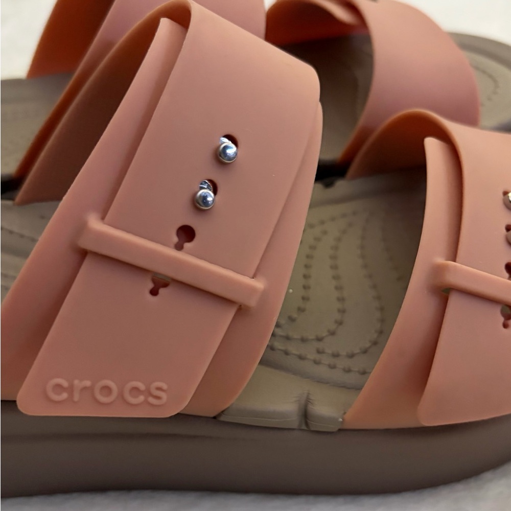 CROCS Brooklyn Wedges Women's Blush Platform Sandals sz 9 - Picture 4 of 6